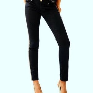Lilly Pulitzer Black Pants with Gold Accents